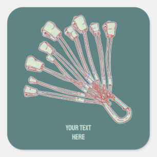 Set of rock climbing wires square sticker