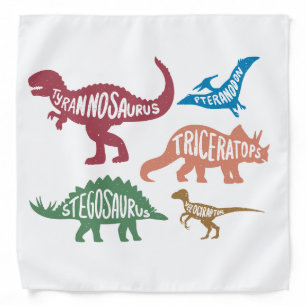 Set of silhouettes of different dinosaurs bandana