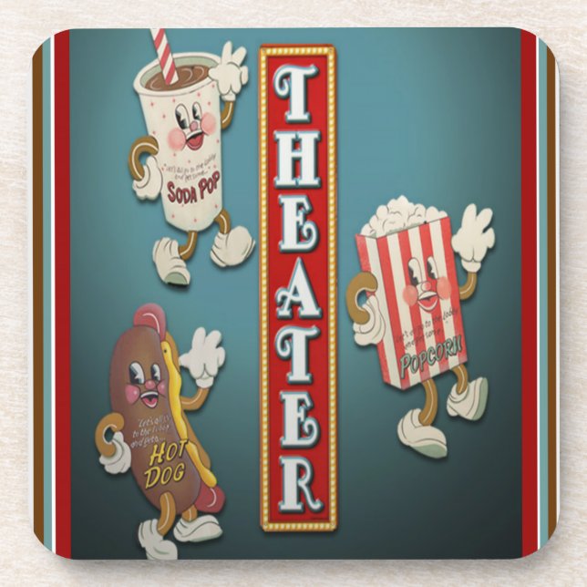 Set of Six Nostalgic Theater Coasters (Front)