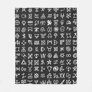 Set of symbols rune letters font. Ancient occult a Fleece Blanket