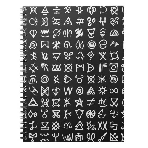 Set of symbols rune letters font Ancient occult a Notebook