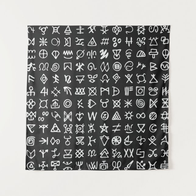 Set of symbols rune letters font. Ancient occult a Tapestry (Front)