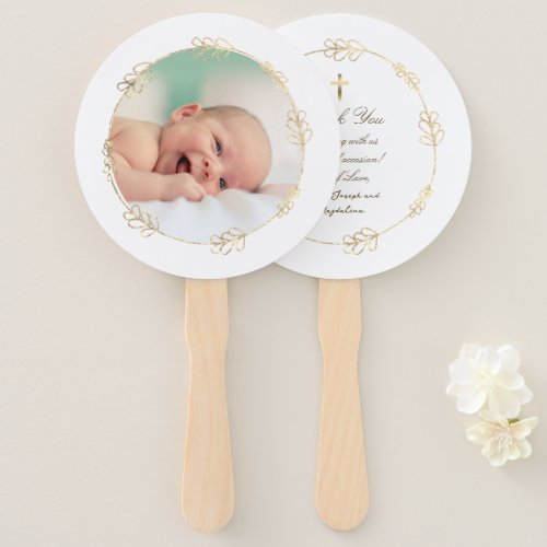 set of ten faux foil frame Baptism Hand Fan