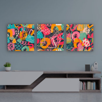 Set Of Three Colorful Graffiti Art by artOnWear at Zazzle