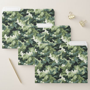 Set of Three Folders-Green Camo File Folder