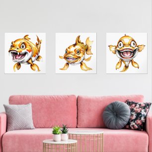 Set of Three Koi Carp Prints