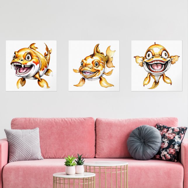 Set of Three Koi Carp Prints (Livingroom)
