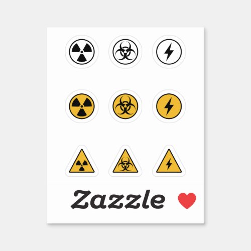 Set of Toxic  Warning Stickers