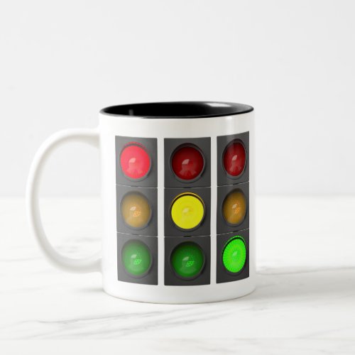 Set of traffic lights Two_Tone coffee mug