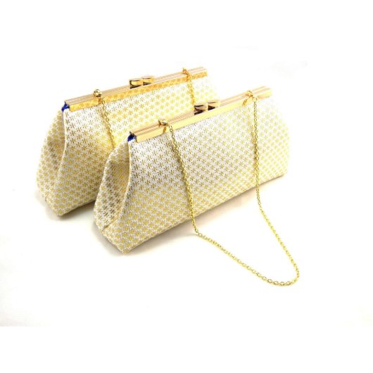 Set Of Two Bridal Gift Clutches - Gold Flake (Front)