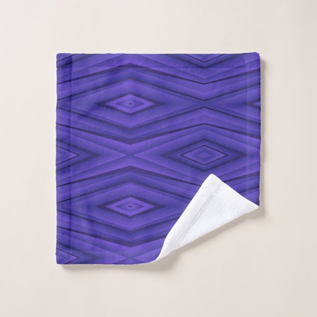 Set of two purple towels featuring geometric  (Wash Cloth)