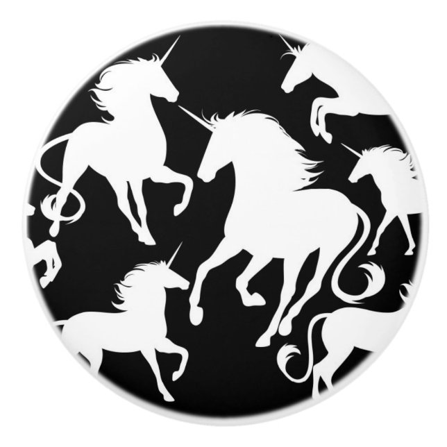 set of unicorns ceramic knob (Front)