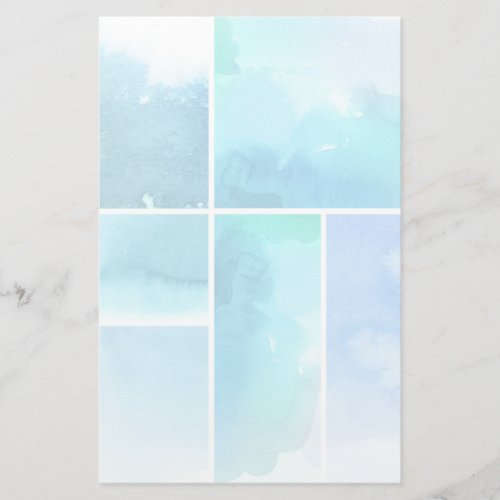 Set of watercolor abstract hand painted 2 stationery