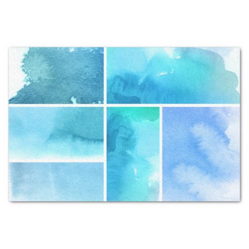 Set of watercolor abstract hand painted 2 tissue paper