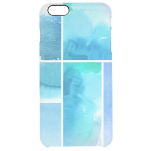 Set of watercolor abstract hand painted 2 clear iPhone 6 plus case
