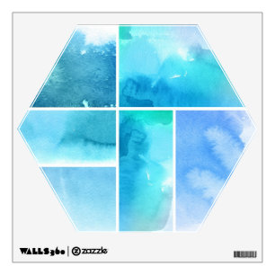 Set of watercolor abstract hand painted 2 wall decal