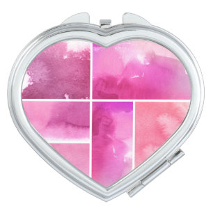 Set of watercolor abstract hand painted 3 makeup mirror
