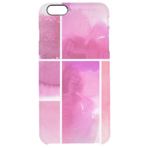 Set of watercolor abstract hand painted 3 clear iPhone 6 plus case