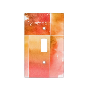Set of watercolor abstract hand painted 4 light switch cover