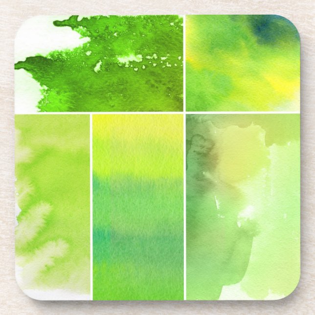 Set of watercolor abstract hand painted beverage coaster (Front)