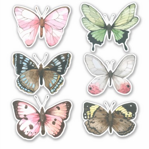 Set of watercolor Butterflies sticker