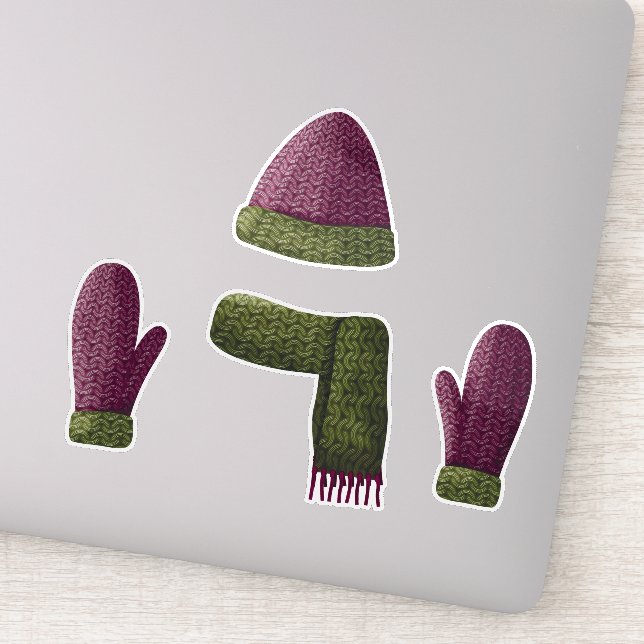 Set of Woollen Knitted Items  Sticker (Detail)