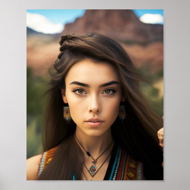 Set Of Young Beautiful Native American Women Poster (Front)