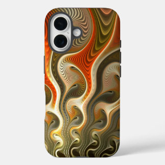 Set Phasers Abstract Orange Flames iPhone 16 Case