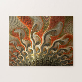 Set Phasers Orange Abstract Flames Jigsaw Puzzle