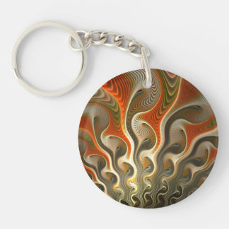 Set Phasers Orange Abstract Flames Keychain