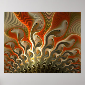 Set Phasers Orange Abstract Flames Poster