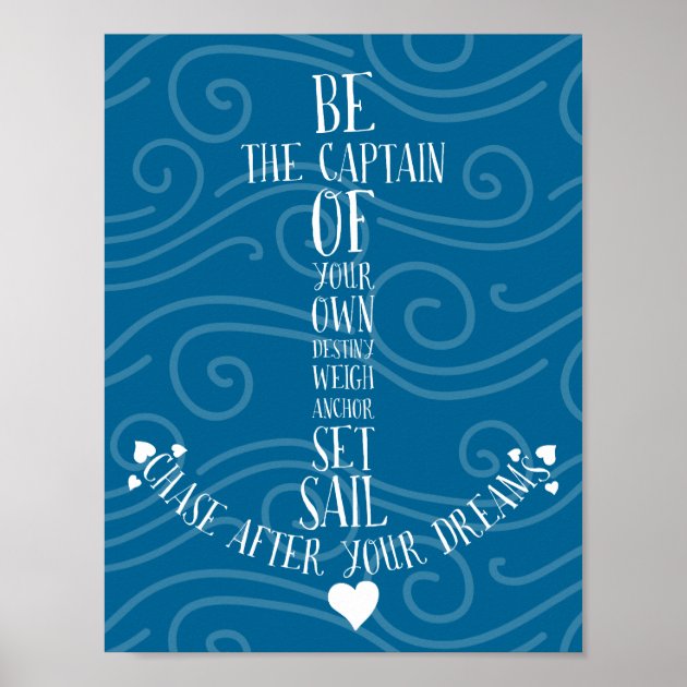 Sailing Motivational Poster Art Print Yacht Clubs Boat Set Sail Dreams MVP640 
