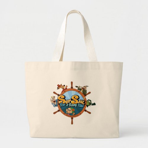 Set sail for a funny tale large tote bag