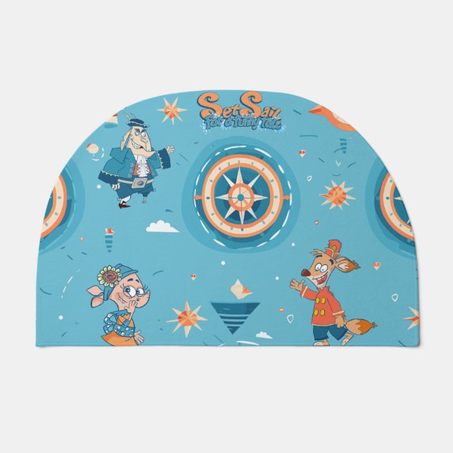 Set Sail for a Funny Tale wrap  Doormat (Front)
