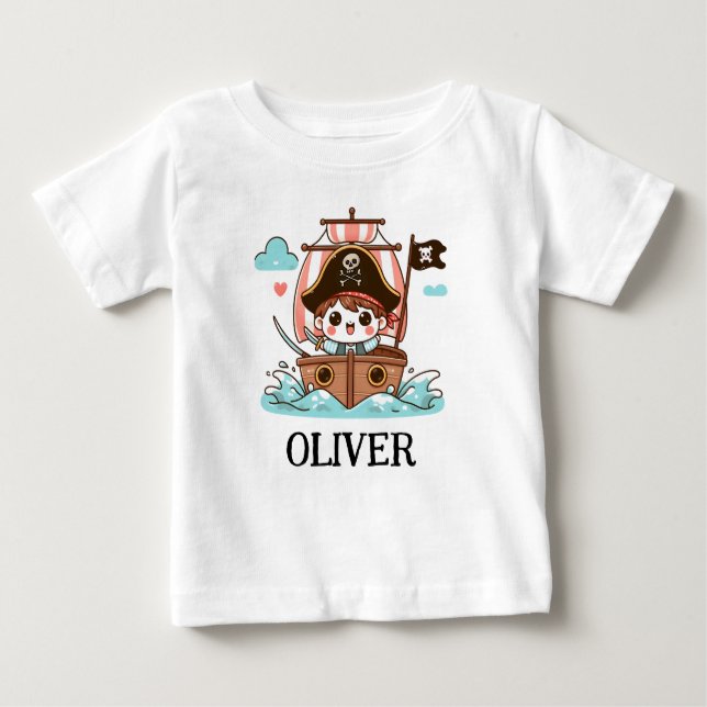 Set Sail for Adventure! Pirate Kid Baby T-Shirt (Front)