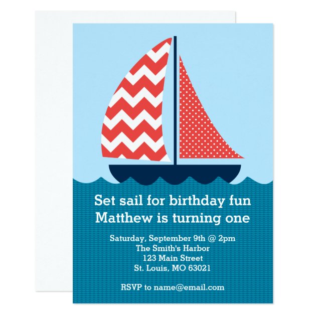 Set Sail For Birthday Fun Invitation