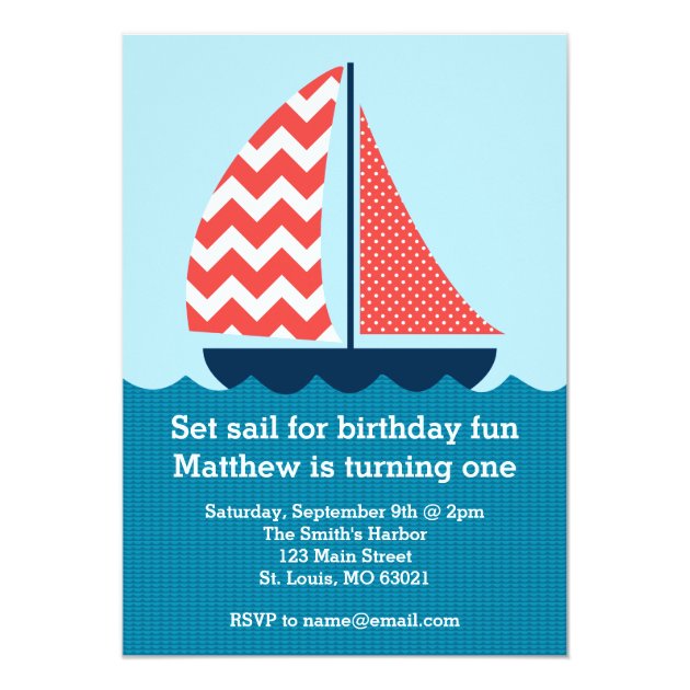 Set Sail For Birthday Fun Invitation