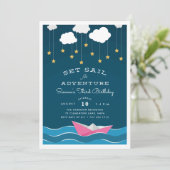 Set Sail | Kids Birthday Party Invitation (Standing Front)