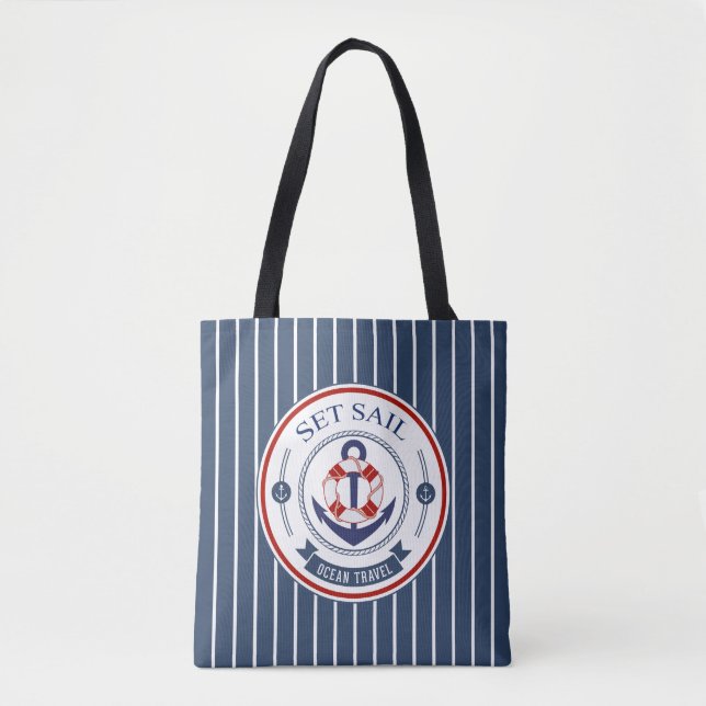 Set Sail Nautical Tote Bag (Front)