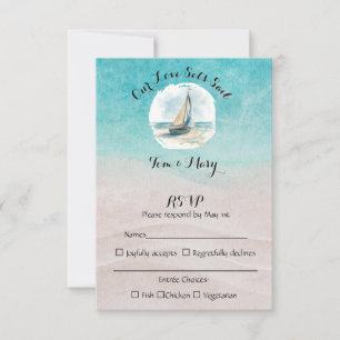Set Sail Wedding RSVP  Card