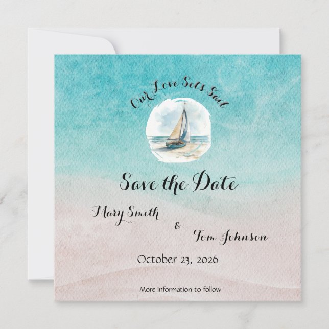 Set Sail Wedding Save the Date   (Front)