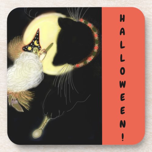 Set six Hard plastic coasters Halloween theme orig