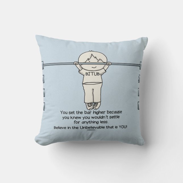 Set the Bar Higher Throw Pillow (Front)