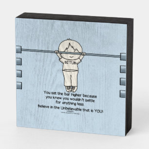 Set the Bar Higher Wooden Box Sign