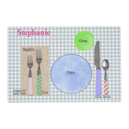 Set the Table and Learn Alphabet Numbers  Colors Placemat