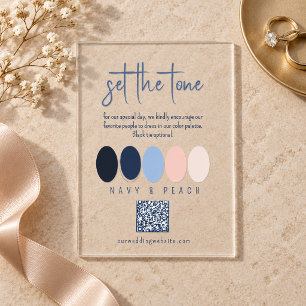 Set the Tone Navy Peach Color Palette ID1110 Acrylic Rsvp Card
