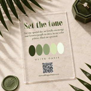 Set the Tone Olive Oasis Color Palette ID1324 Acrylic Rsvp Card
