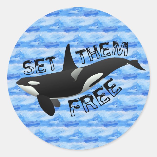 Set them free Killer Whale Classic Round Sticker (Front)
