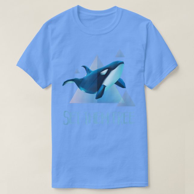 Set Them Free Orca Whale Animal Rights 5379  T-Shirt (Design Front)