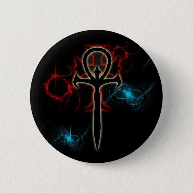 Set Wolf Fire and Ice Pinback Button (Front)